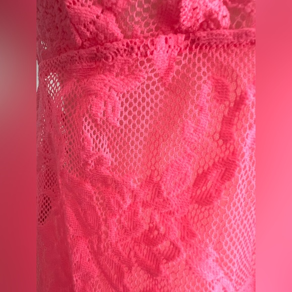 Victoria's Secret Bright Pink Lace Slip - Picture 3 of 12